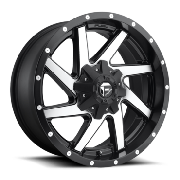 FUEL Renegade Wheel D593 5, 6, 8 Lug / BLACK & MACHINED